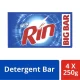 Rin Detergent Bar, 250 g (Pack of 4)